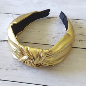 Gold Metallic Topknot Headband
